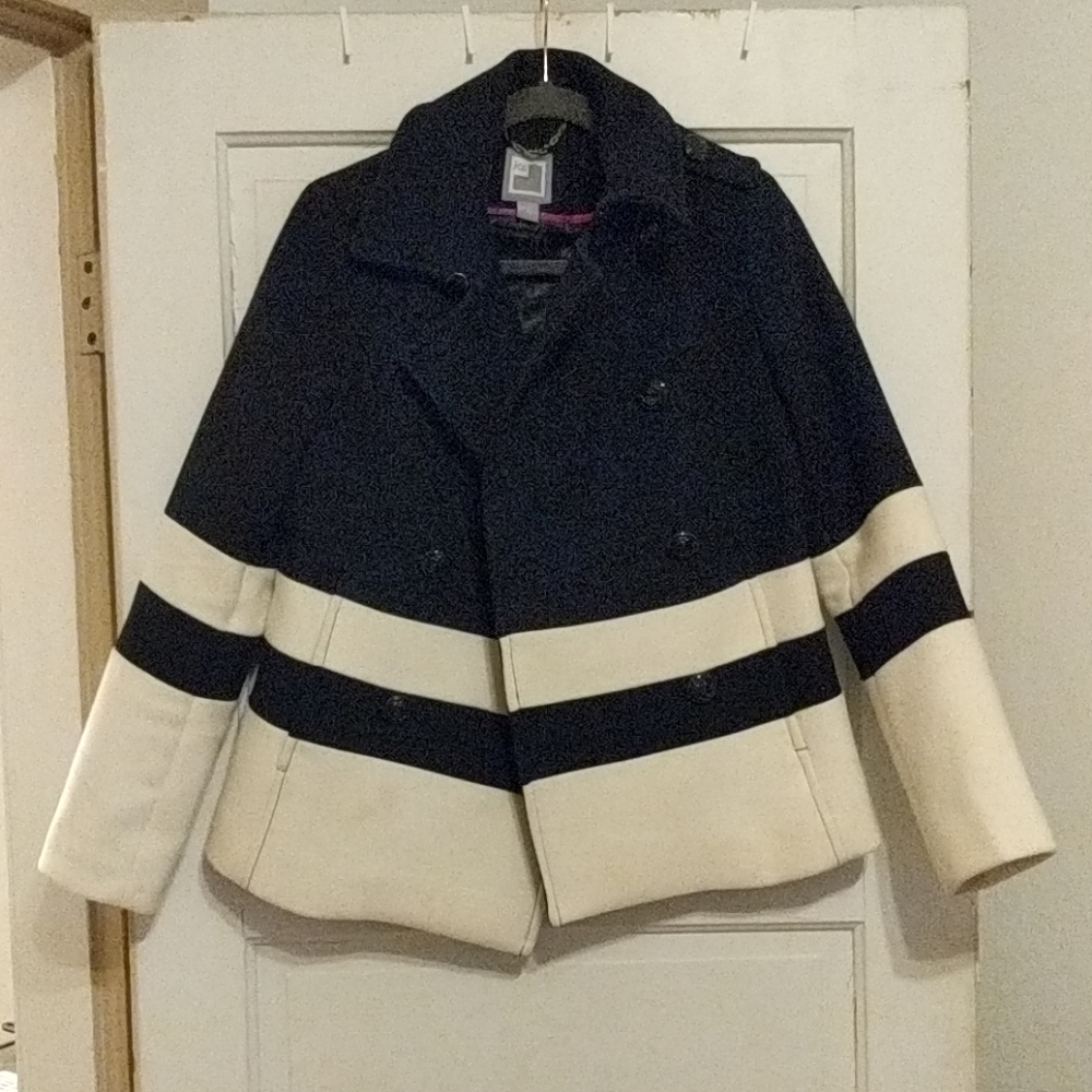 Striped pea coat